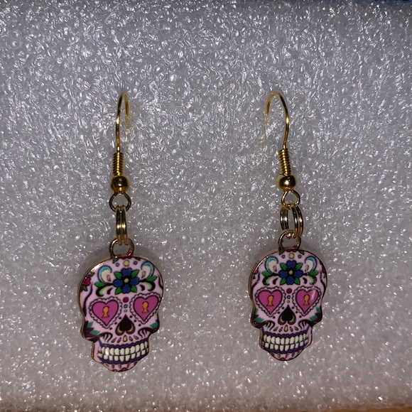 🖤🖤🖤Sugar skull earrings 🕷Halloween - Picture 3 of 5